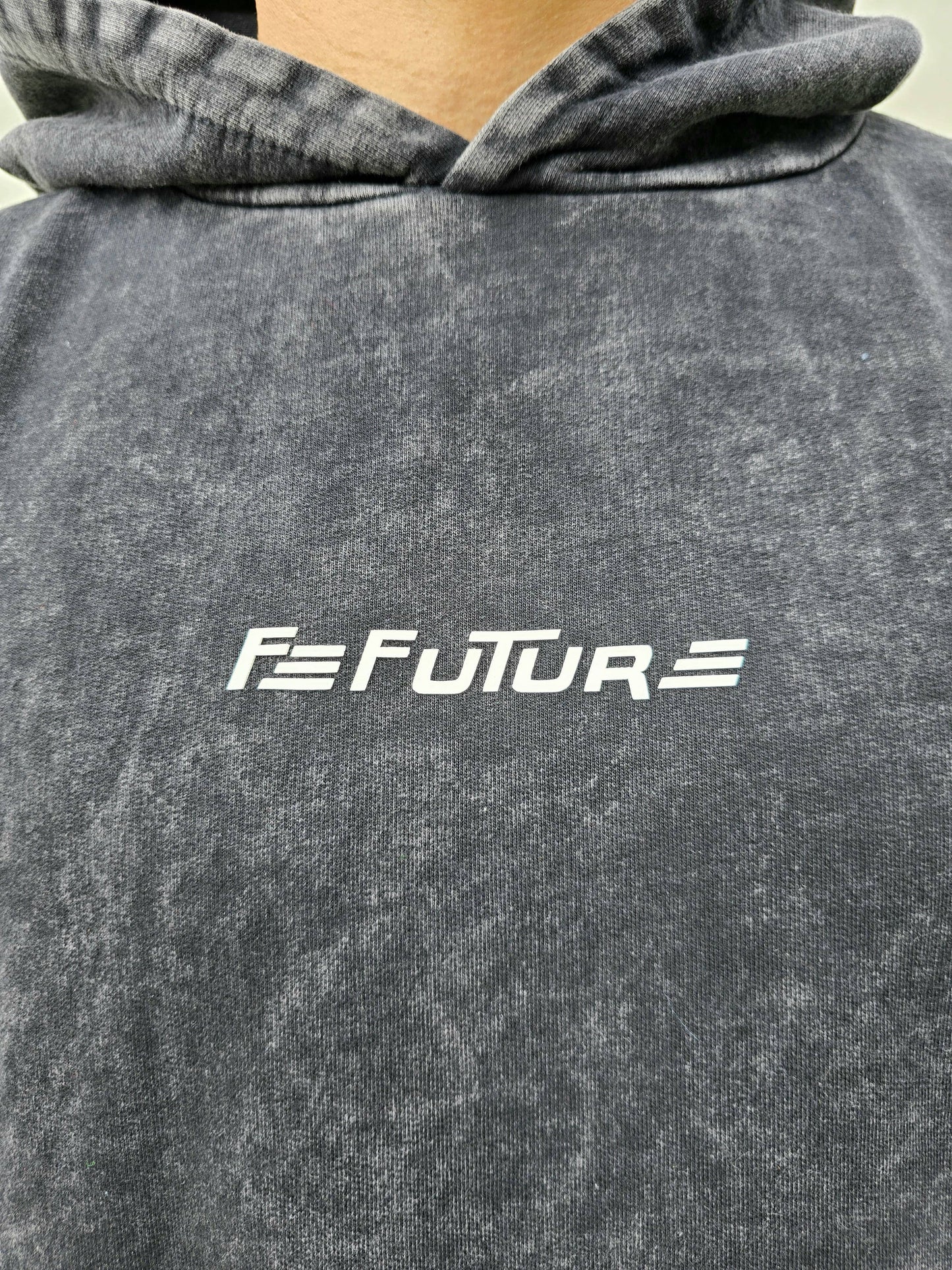 Hoodie Oversize Negro Acid wash