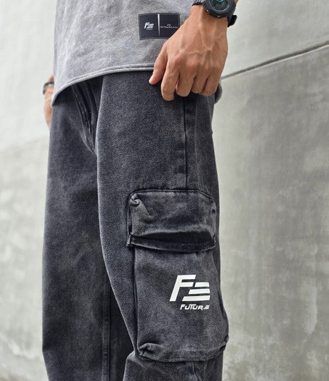 Cargo En Jean Negro Acid