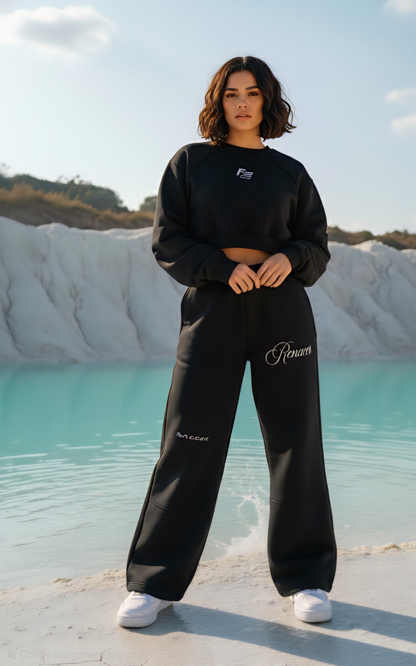 Hoodie Dama RENACER Negro Premium