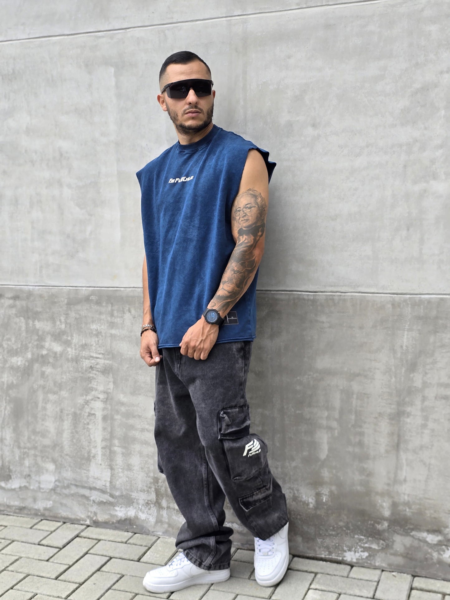 Cargo En Jean Negro Acid