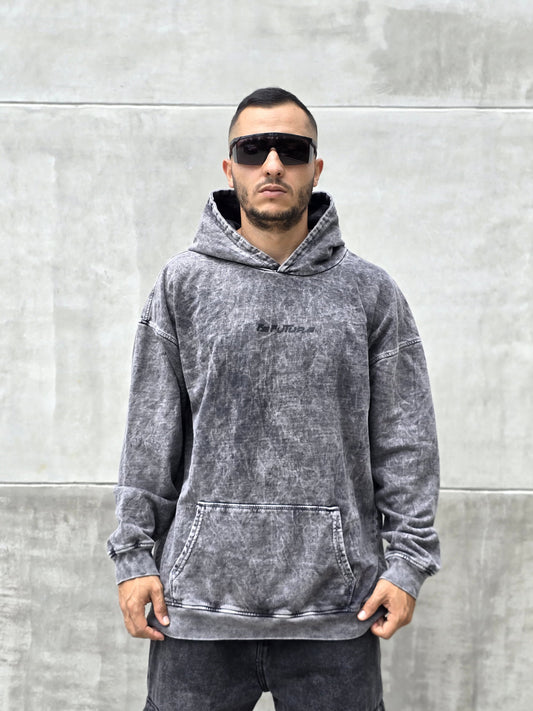 Hoodie Oversize Gris Acid wash